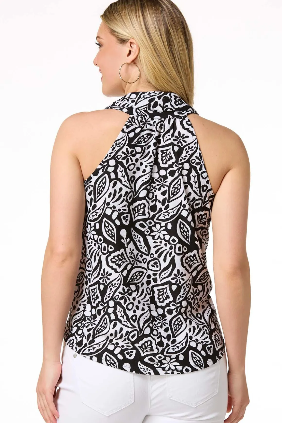 Abstract Garden Gauze Top