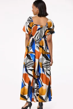 Abstract Smocked Dress