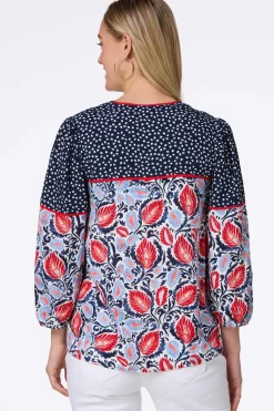 Americana Leaf Tie Front Top