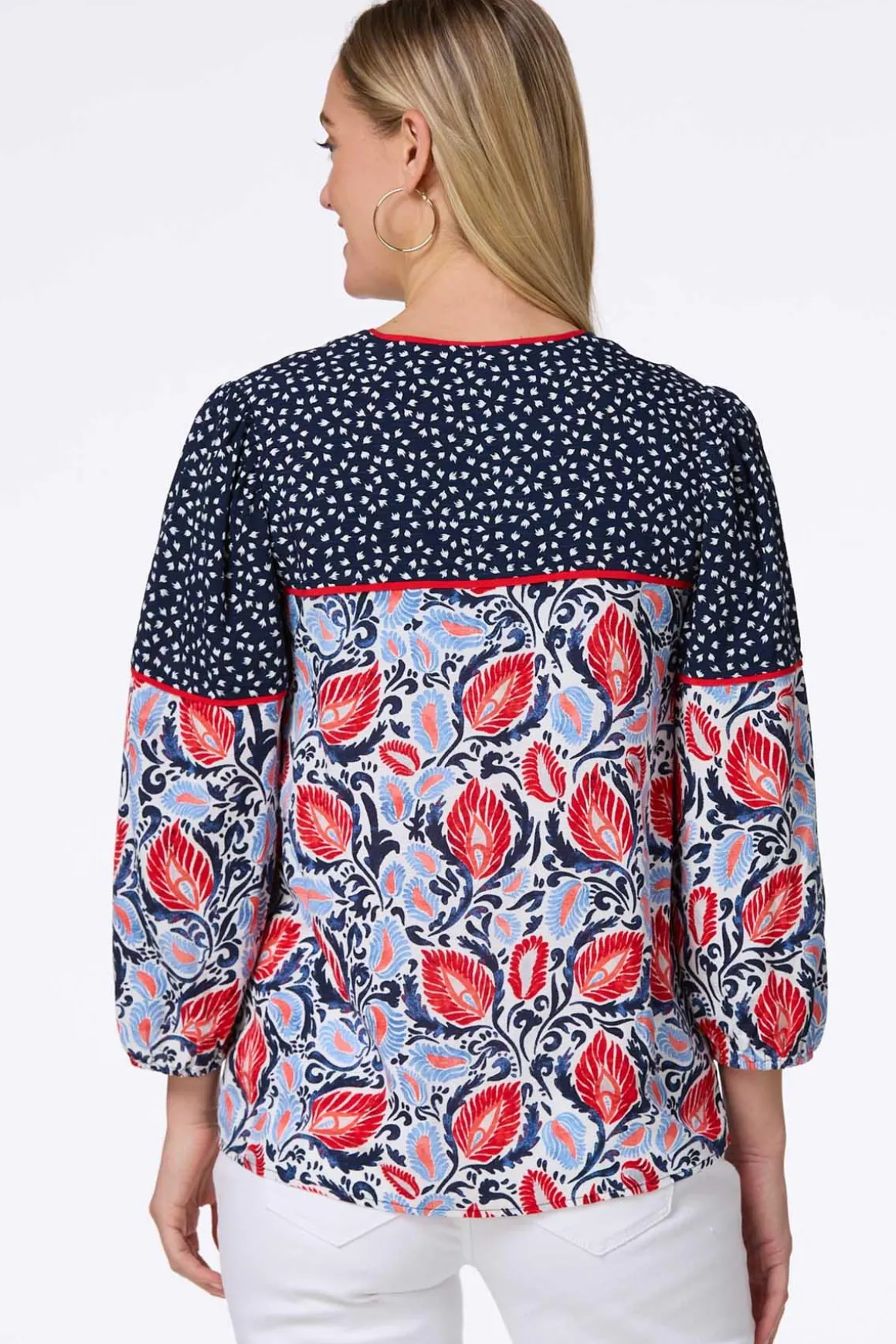 Americana Leaf Tie Front Top