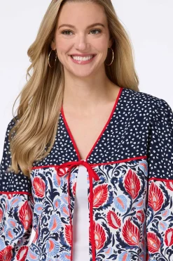 Americana Leaf Tie Front Top