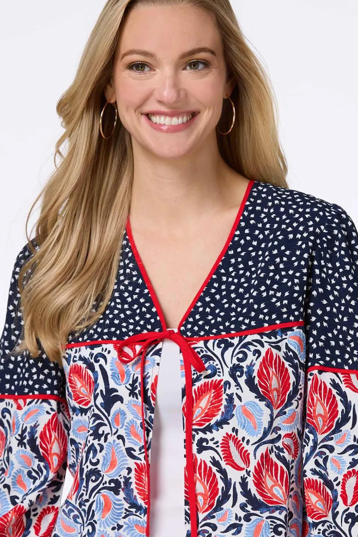 Americana Leaf Tie Front Top