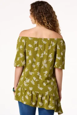 Asymmetrical Ruffled Hem Top