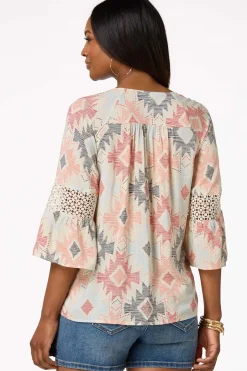 Aztec Bell Sleeve Top