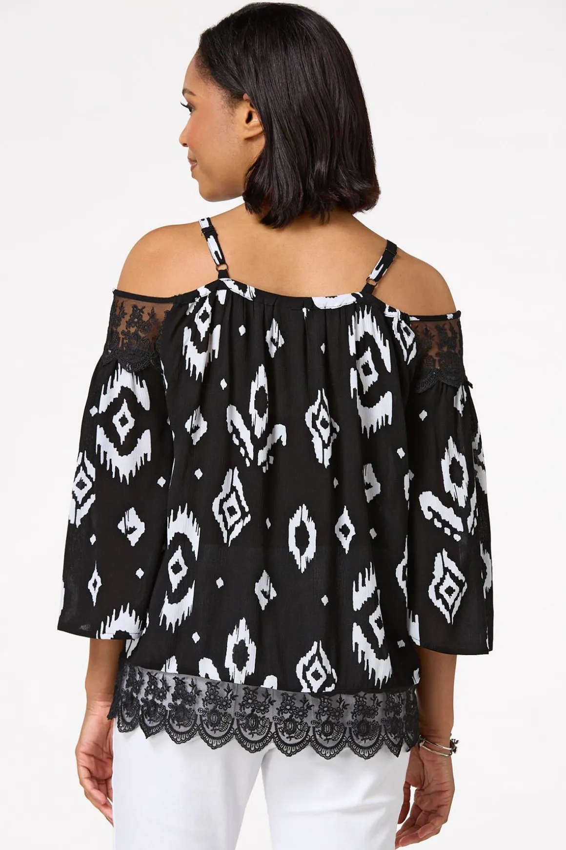 Aztec Lace Trim Top