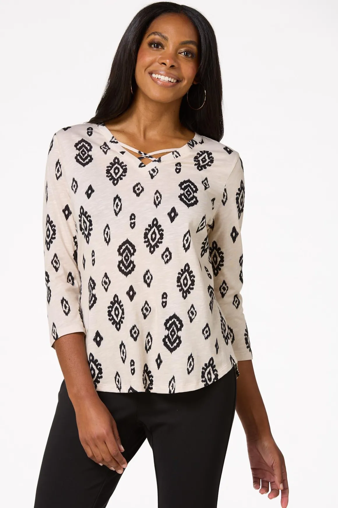 Aztec Lace Up Top