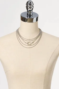 Ball Chain Layered Short Necklace