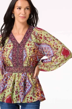 Beaded Peplum Top
