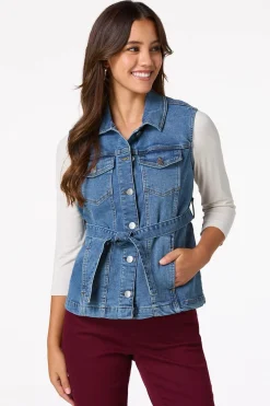 Belted Denim Vest