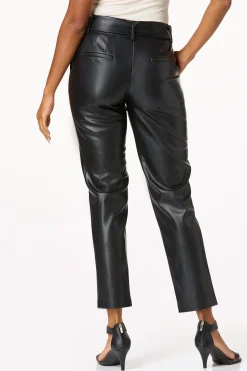 Belted Faux Leather Pants