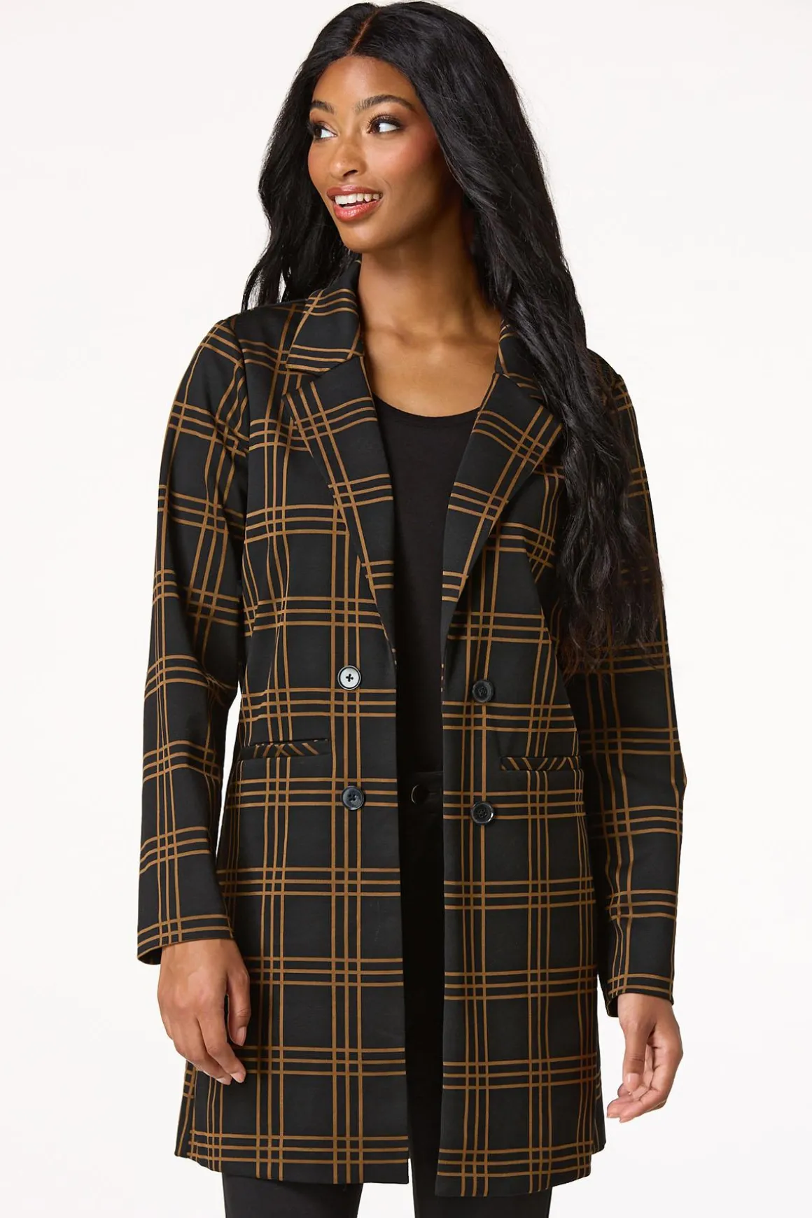Black Check Topper