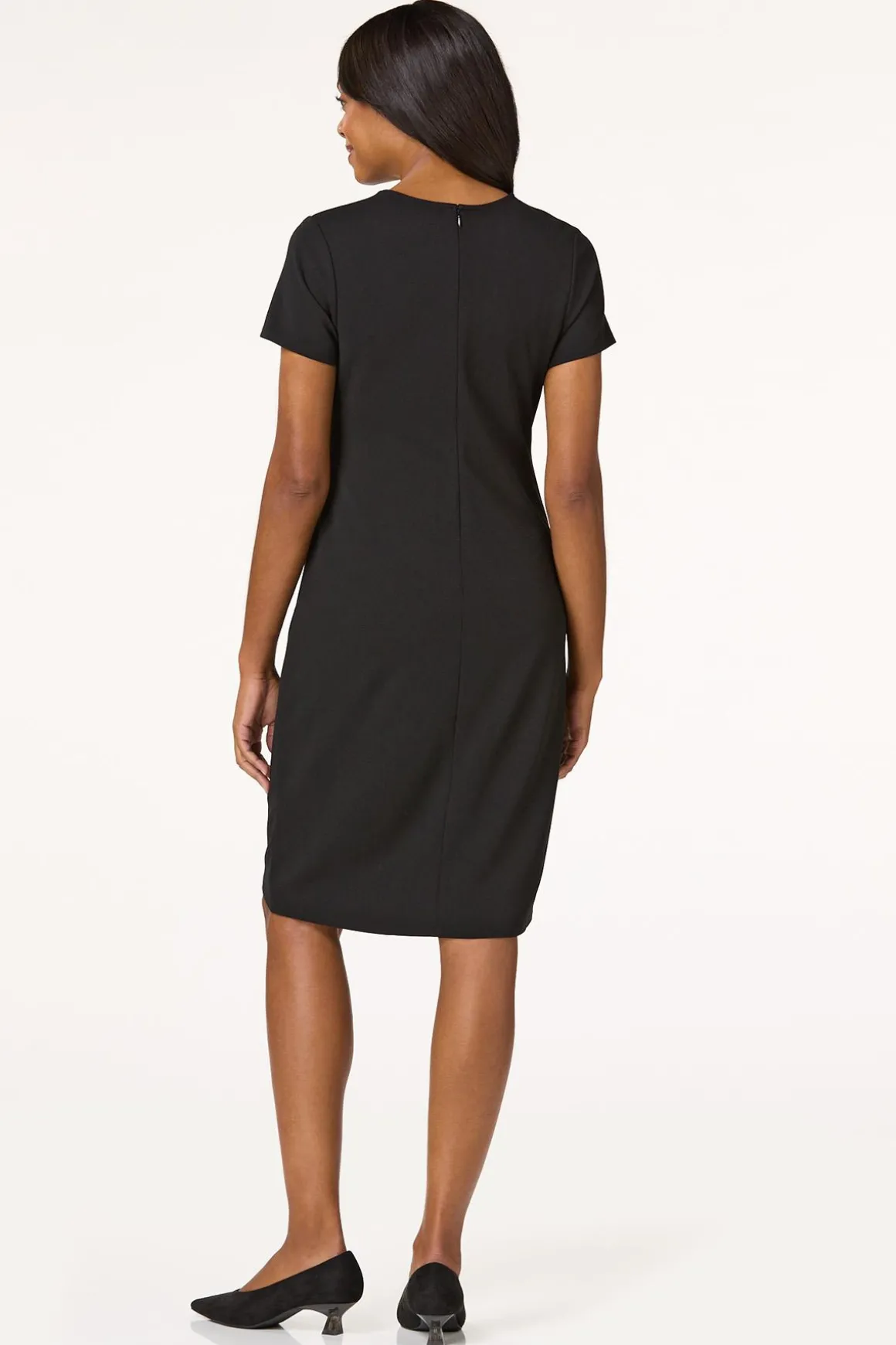 Black Faux Wrap Dress