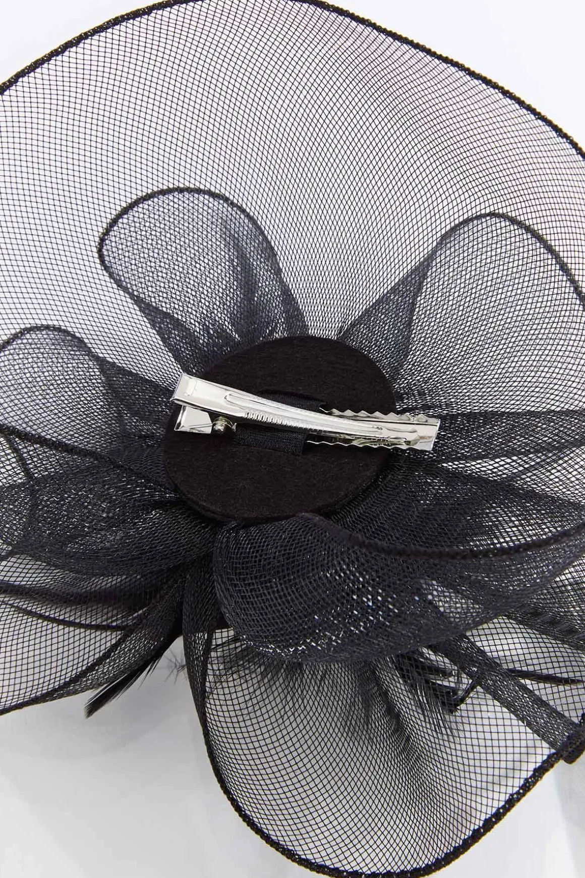 Black Feather Mesh Fascinator