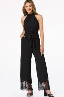 Black Mock Neck Jumpsuit
