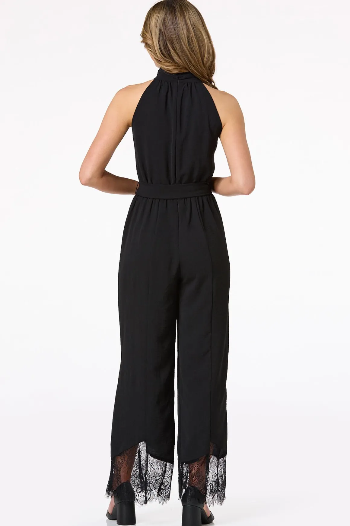 Black Mock Neck Jumpsuit