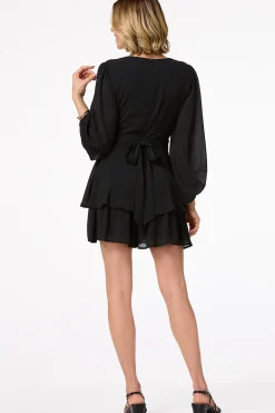 Black Ruffled Romper