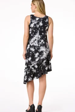 Black White Asymmetrical Dress
