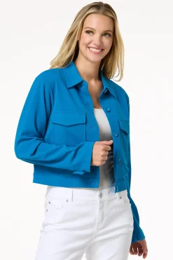 Blue Cropped Jacket