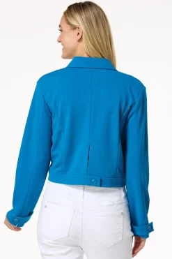 Blue Cropped Jacket