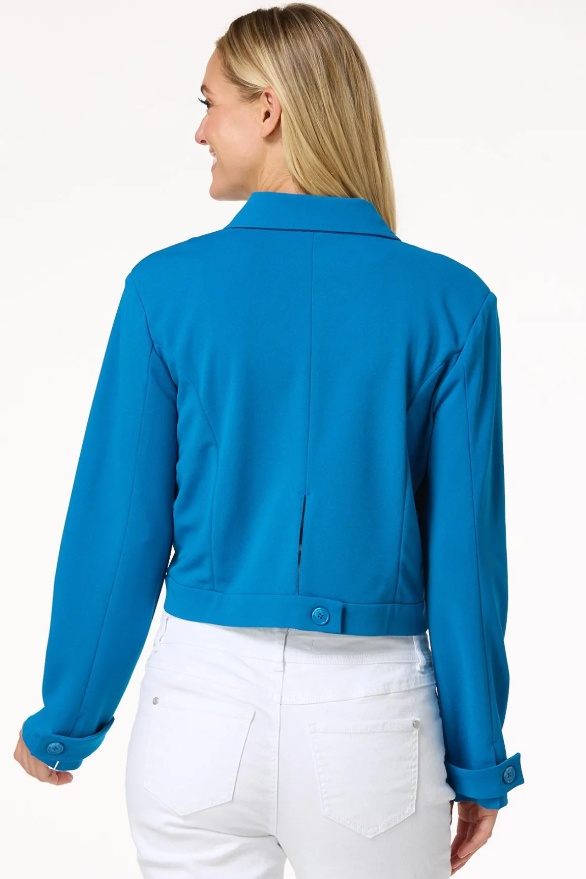 Blue Cropped Jacket