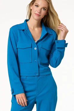 Blue Cropped Jacket