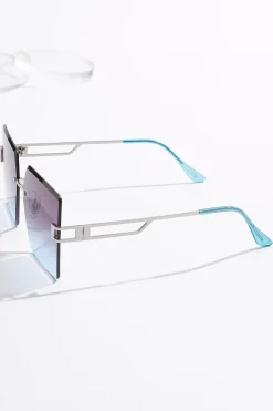 Blue Square Lens Sunglasses