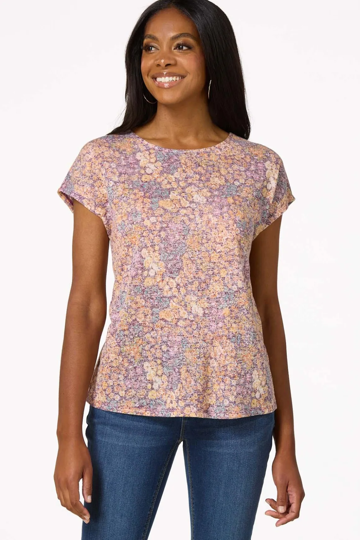 Blurred Floral Tie Back Top