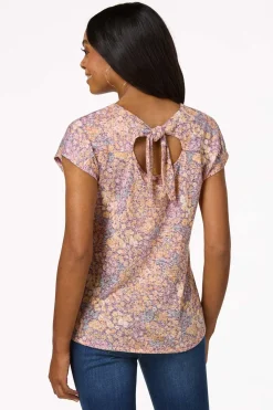 Blurred Floral Tie Back Top