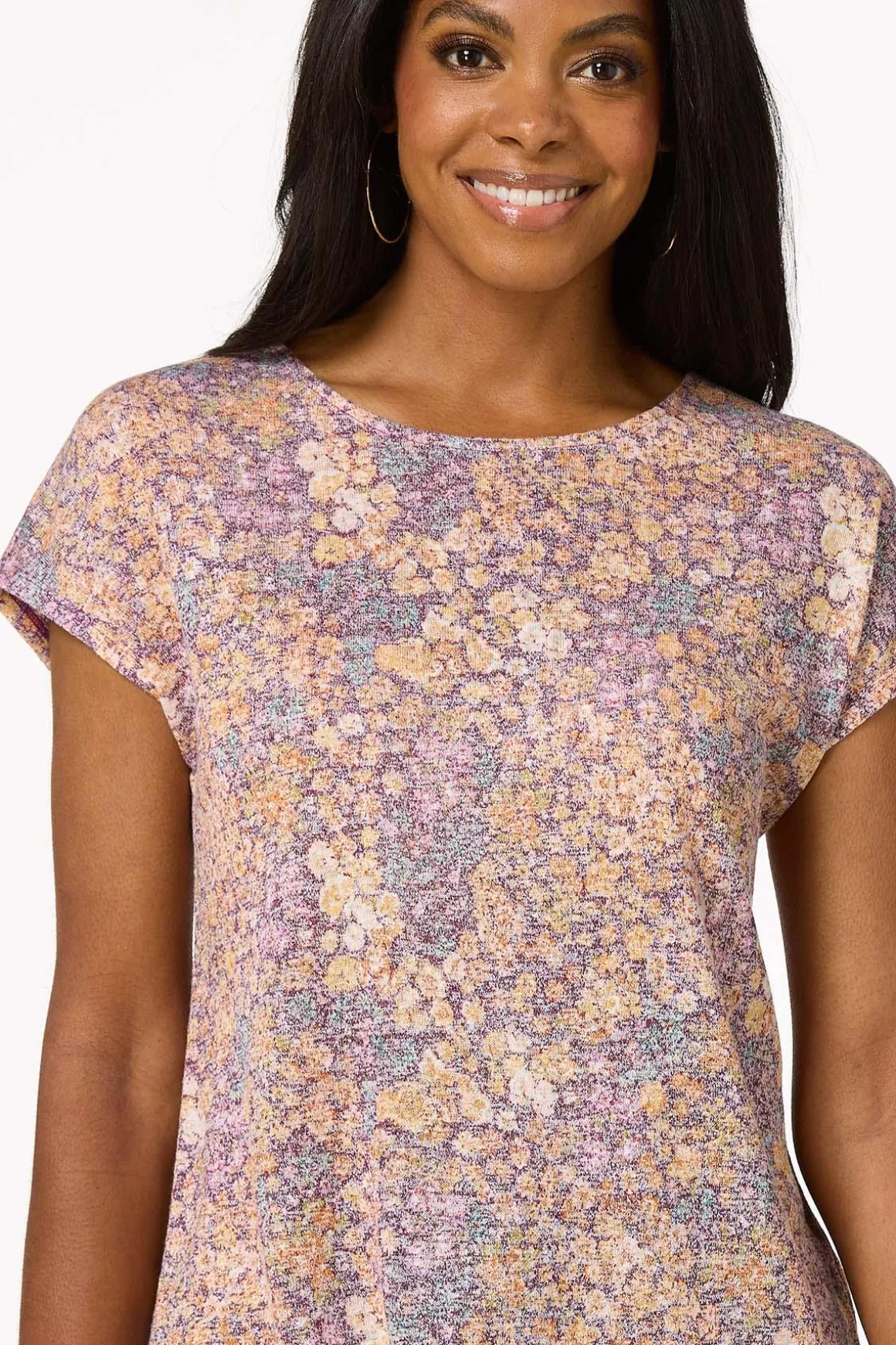Blurred Floral Tie Back Top