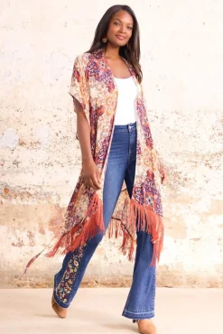 Boho Medallion Tie Waist Kimono
