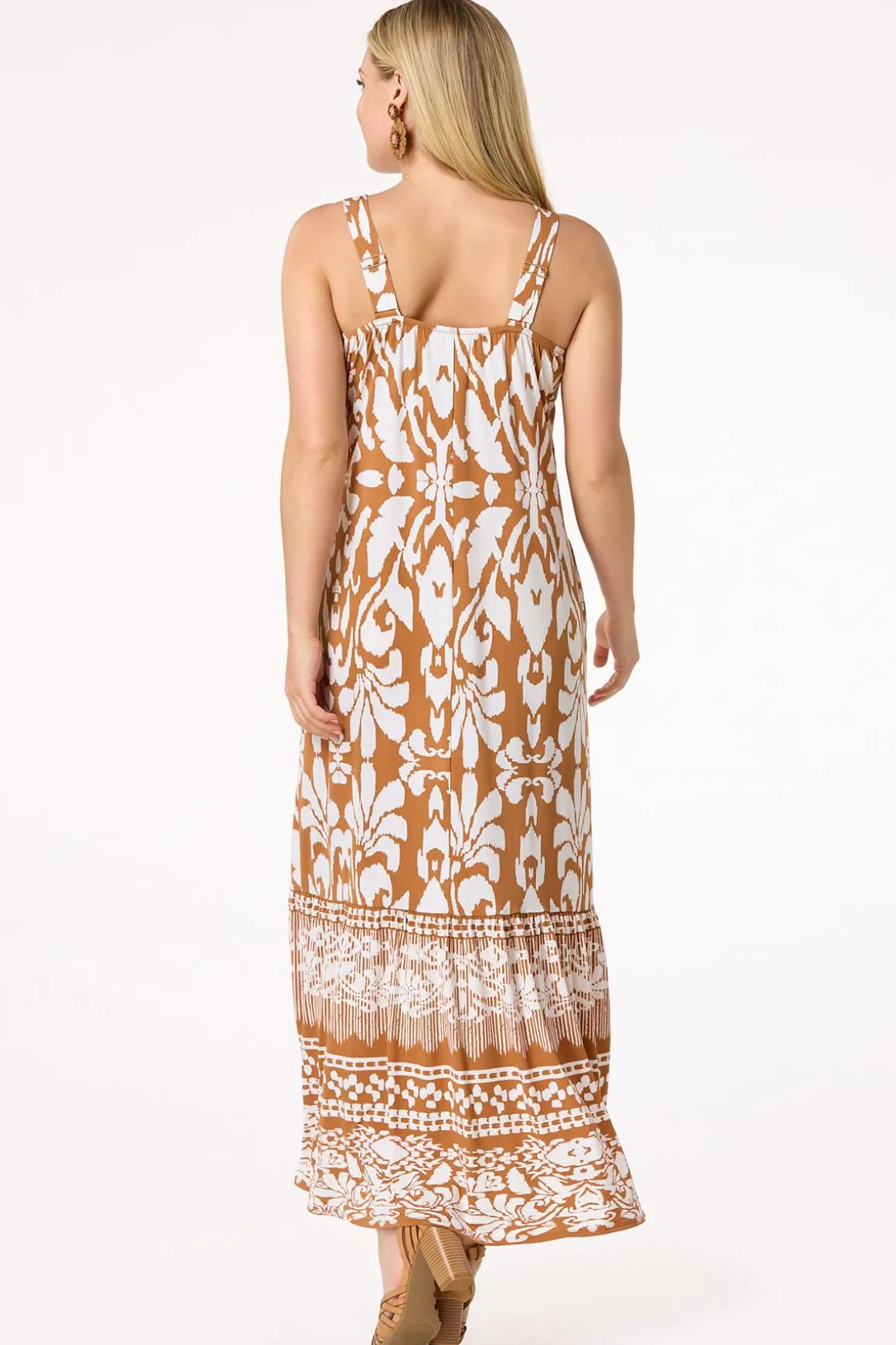Border Print Maxi Dress