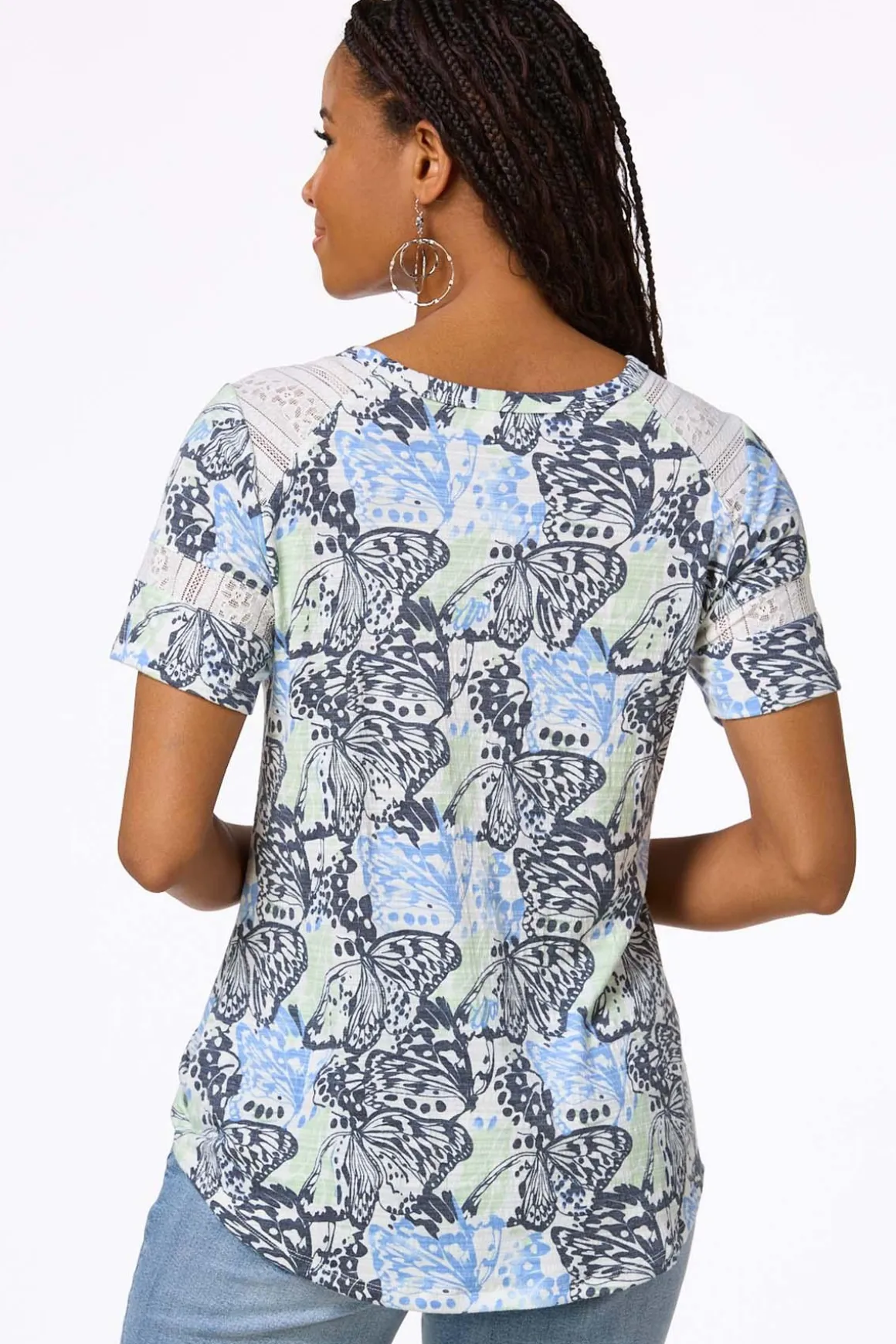 Butterfly Lace Trim Top