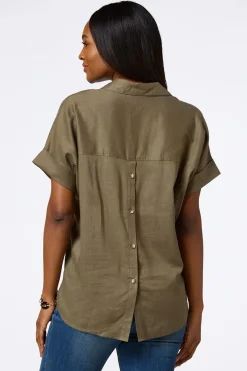 Button Back Linen Shirt