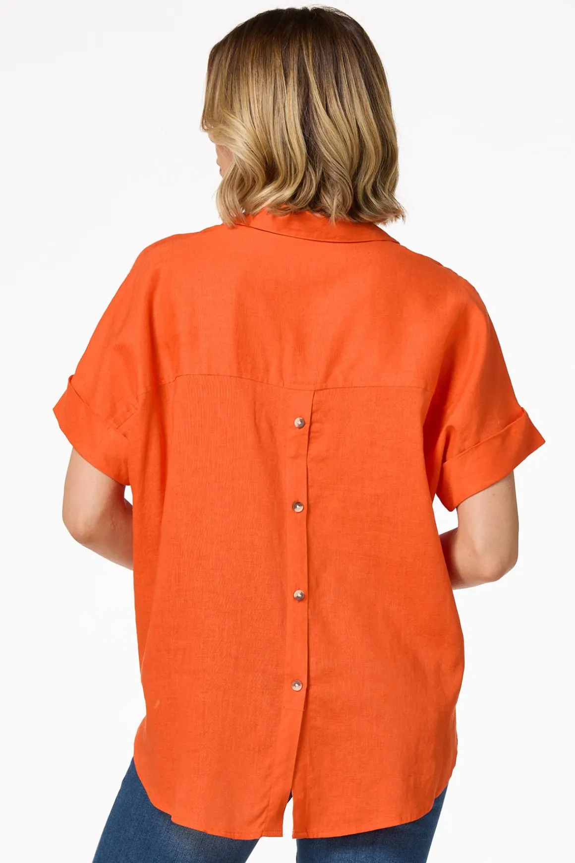 Button Back Linen Shirt