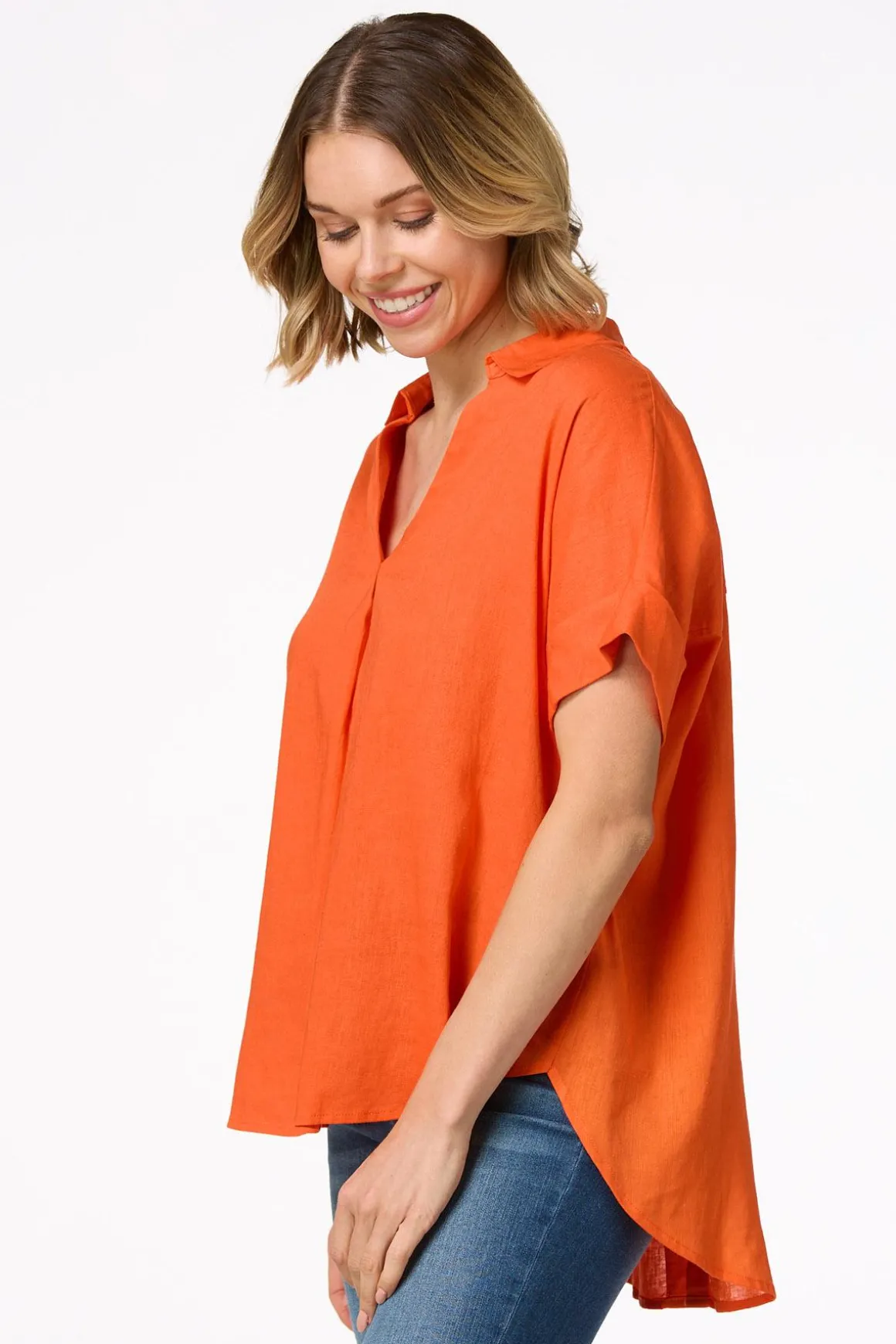 Button Back Linen Shirt