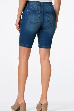 Button Front Denim Shorts