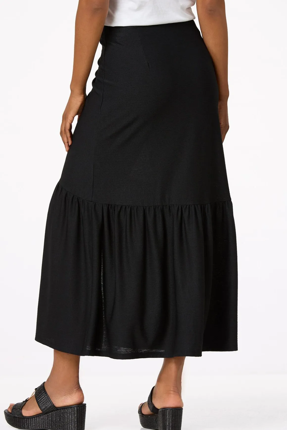 Button Front Maxi Skirt