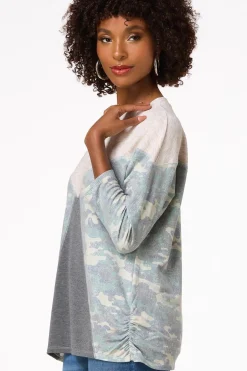 Camo Colorblock Top