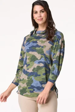 Camo Cowl Neck Tunic