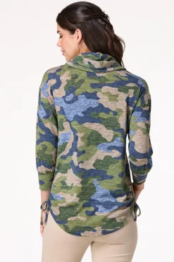 Camo Cowl Neck Tunic