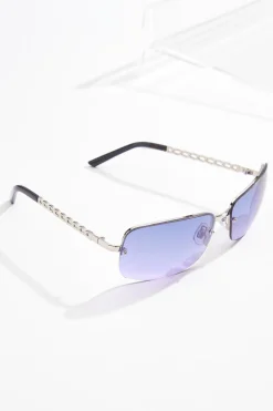 Chain Arm Rimless Sunglasses