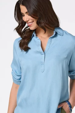 Chambray Collared Tunic