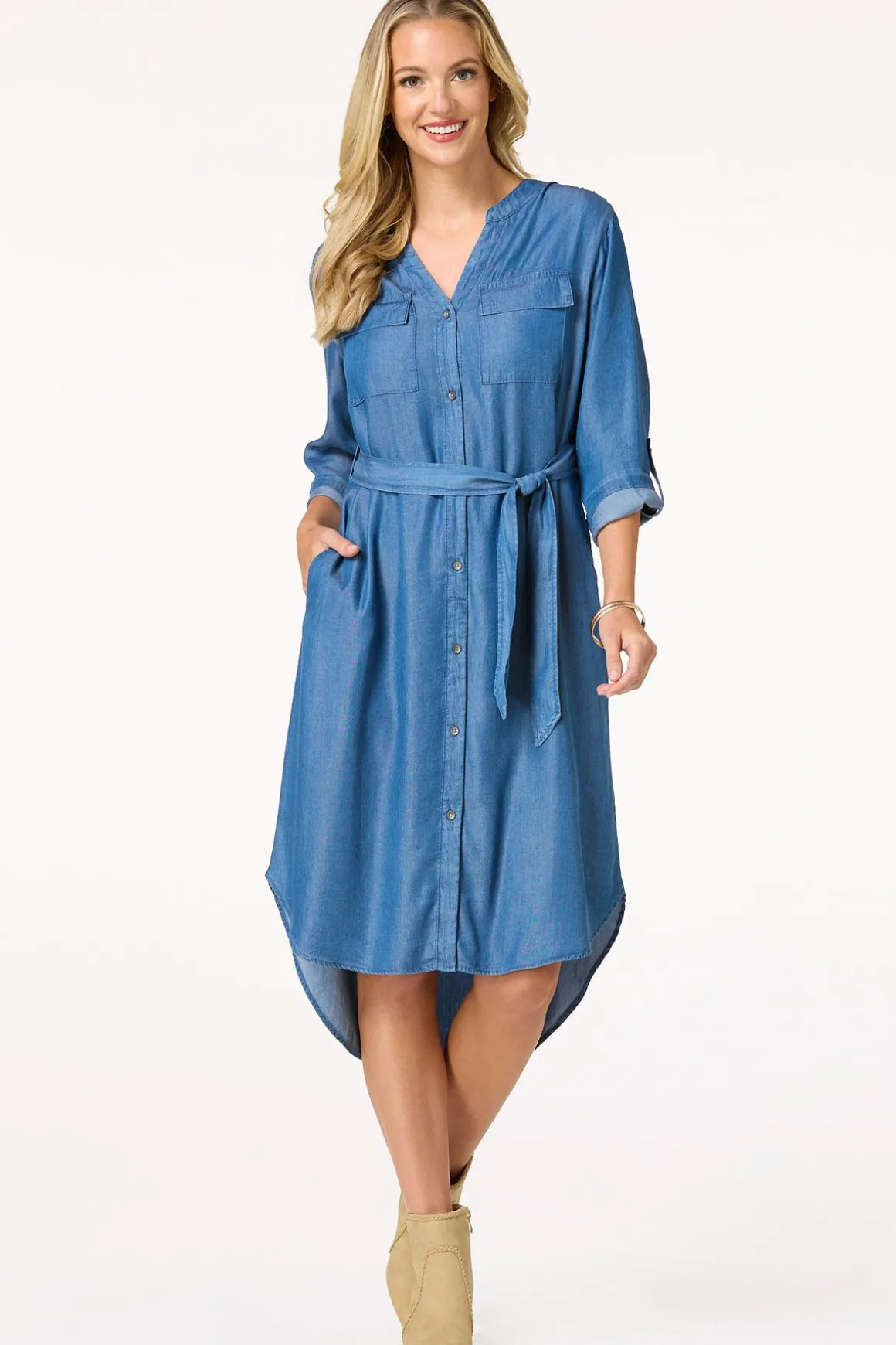 Chambray Shirt Dress