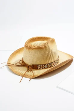 Chevron Band Straw Western Hat