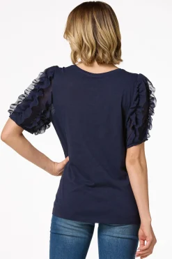 Chiffon Ruffled Sleeve Top