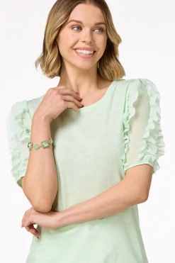 Chiffon Ruffled Sleeve Top