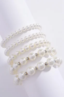 Chunky Pearl Stretch Bracelet Set