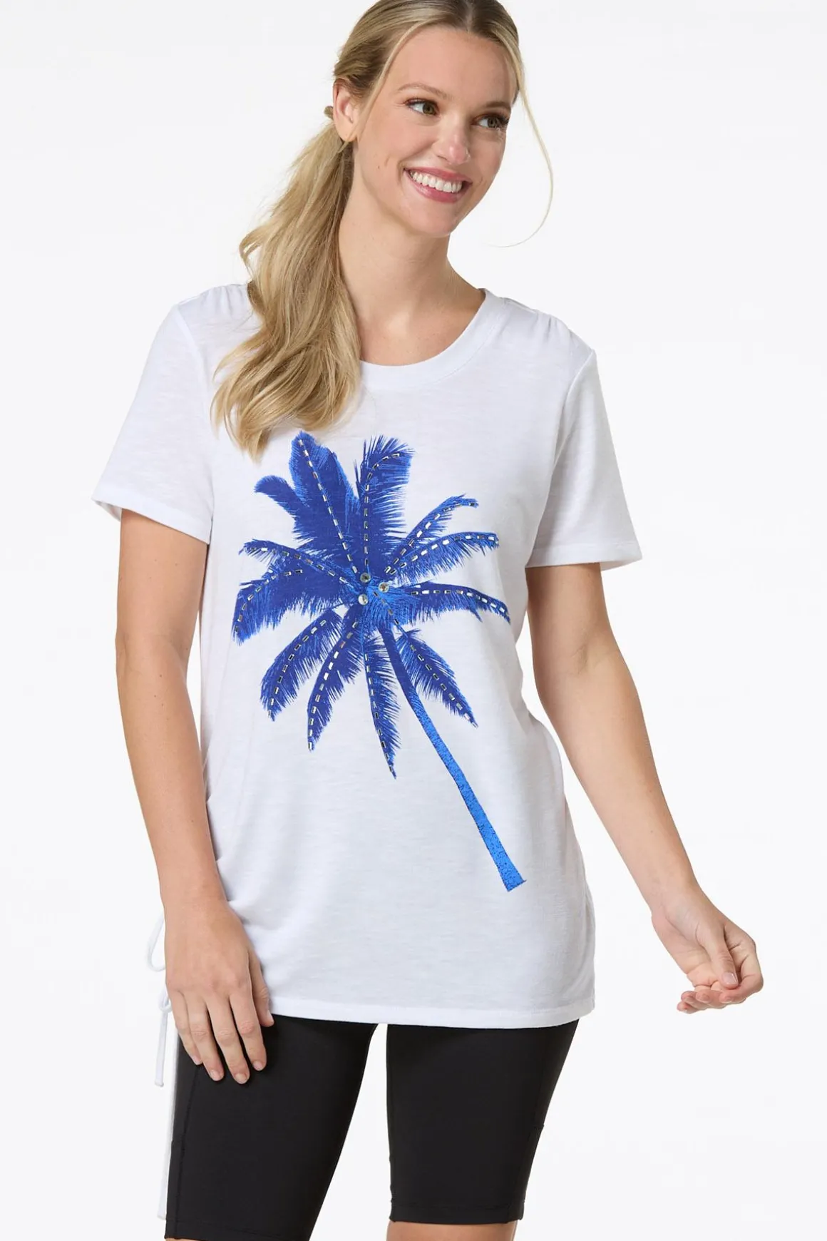 Cinched Palm Tree Tee