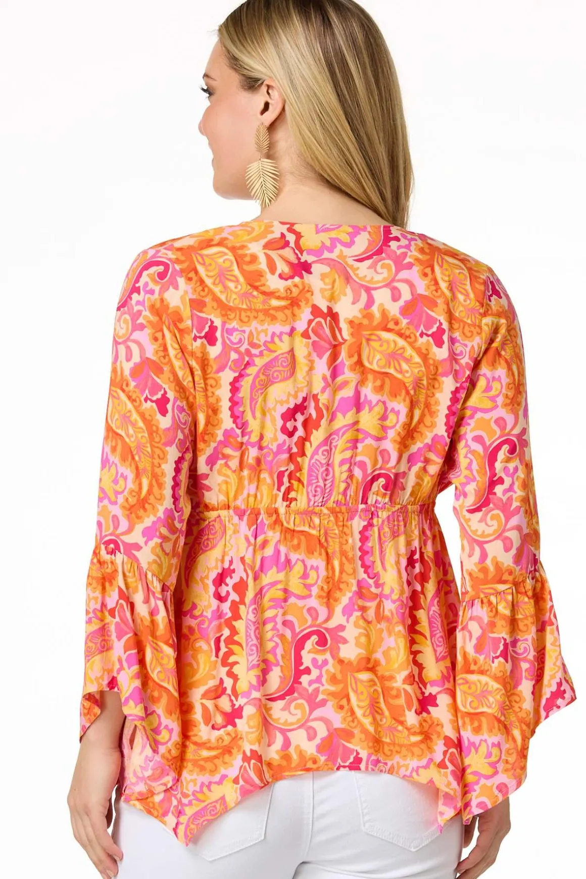 Citrus Burst Tie Front Top