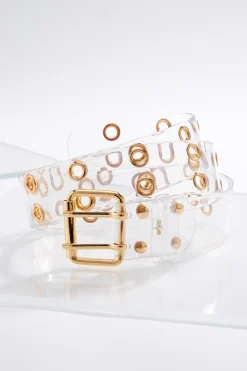 Clear Grommet Buckle Belt
